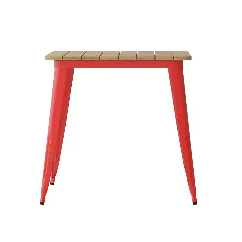 Flash Furniture Declan, table de salle à manger commerciale intérieure/extérieure avec trou pour parasol, plateau en polyrésine toutes saisons 30 x 60 et base en acier