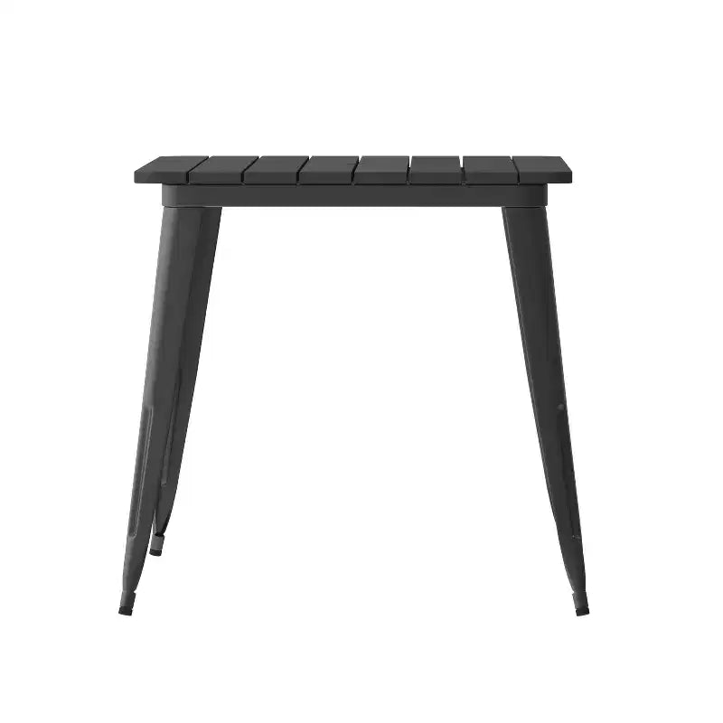 Flash Furniture Declan, table de salle à manger commerciale intérieure/extérieure avec trou pour parasol, plateau en polyrésine toutes saisons 30 x 60 et base en acier