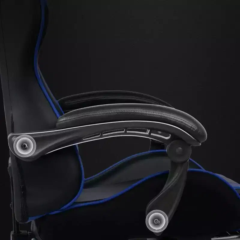 Chaise de gaming avec repose-pieds et oreiller de massage lombaire ergonomique en cuir PU - GTRACING