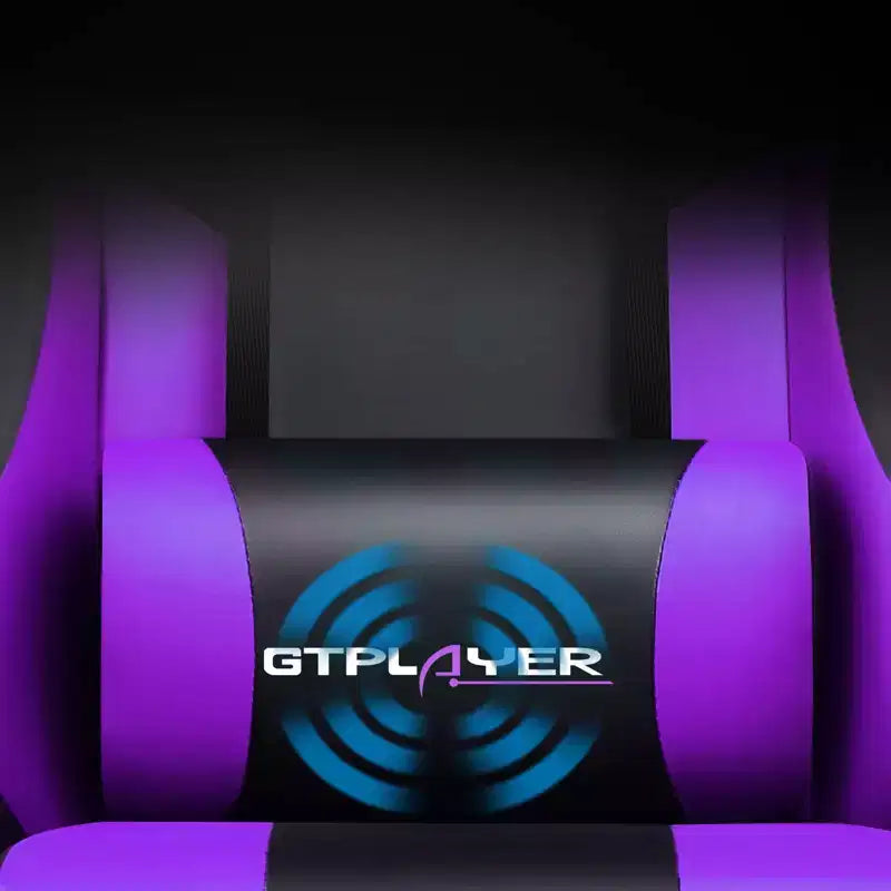 Chaise de gaming avec repose-pieds et oreiller de massage lombaire ergonomique en cuir PU - GTRACING