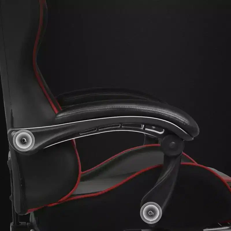 Chaise de gaming avec repose-pieds et oreiller de massage lombaire ergonomique en cuir PU - GTRACING
