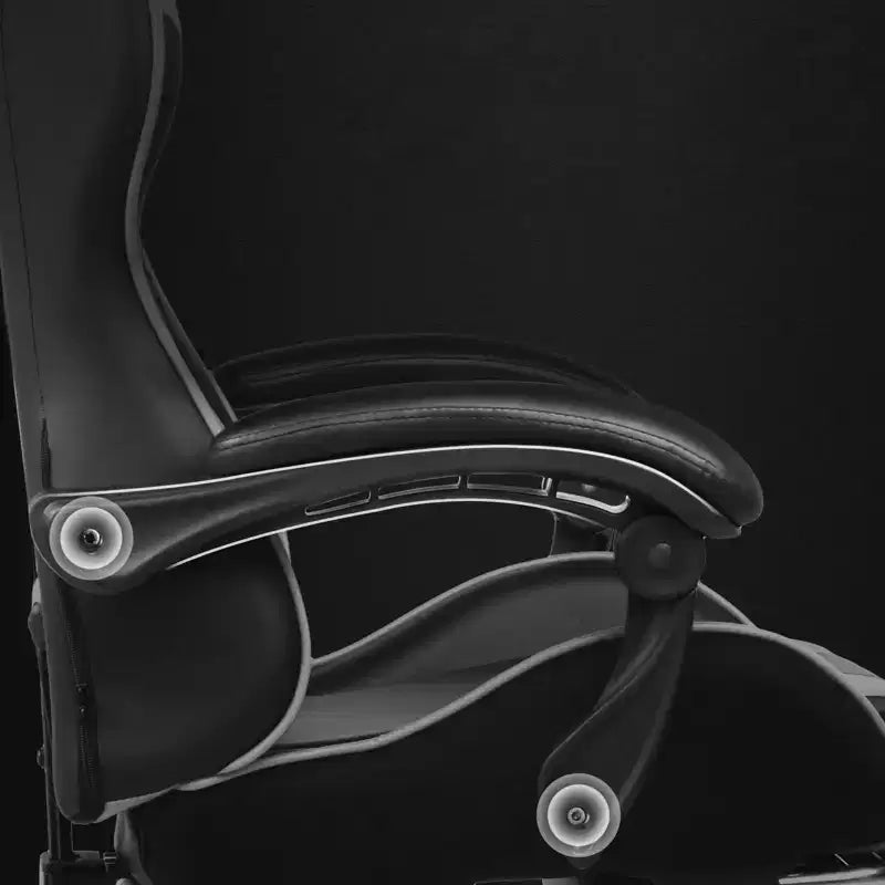 Chaise de gaming avec repose-pieds et oreiller de massage lombaire ergonomique en cuir PU - GTRACING