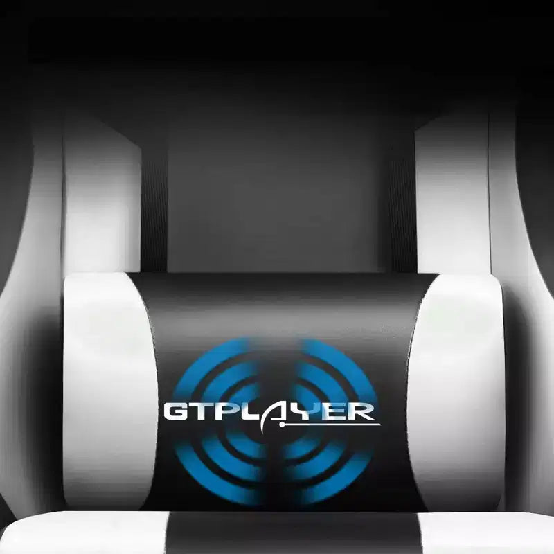 Chaise de gaming avec repose-pieds et oreiller de massage lombaire ergonomique en cuir PU - GTRACING
