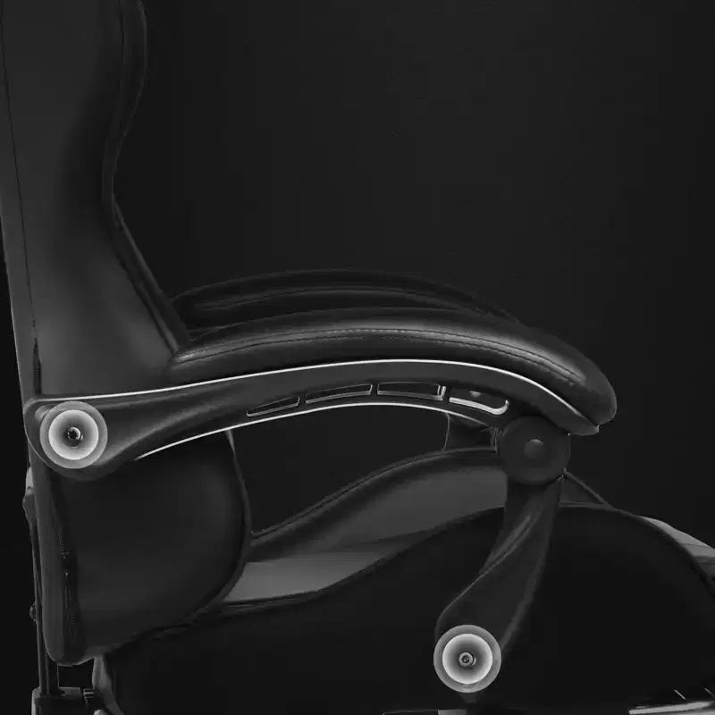 Chaise de gaming avec repose-pieds et oreiller de massage lombaire ergonomique en cuir PU - GTRACING