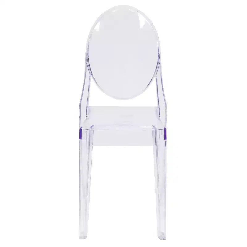 Emma et Oliver Lot de 4 Chaises d'Appoint Ghost en Acrylique Transparent Empilable - Chaise d'Événement & d'Appoint