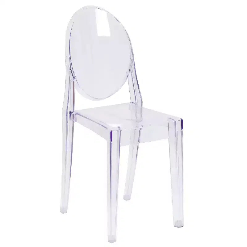 Emma et Oliver Lot de 4 Chaises d'Appoint Ghost en Acrylique Transparent Empilable - Chaise d'Événement & d'Appoint