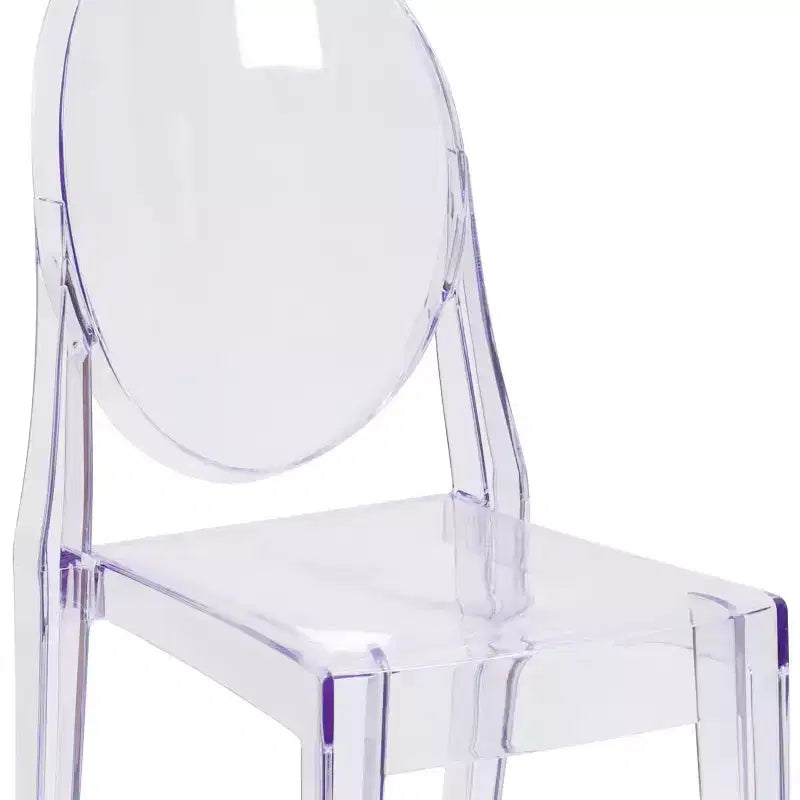Emma et Oliver Lot de 4 Chaises d'Appoint Ghost en Acrylique Transparent Empilable - Chaise d'Événement & d'Appoint