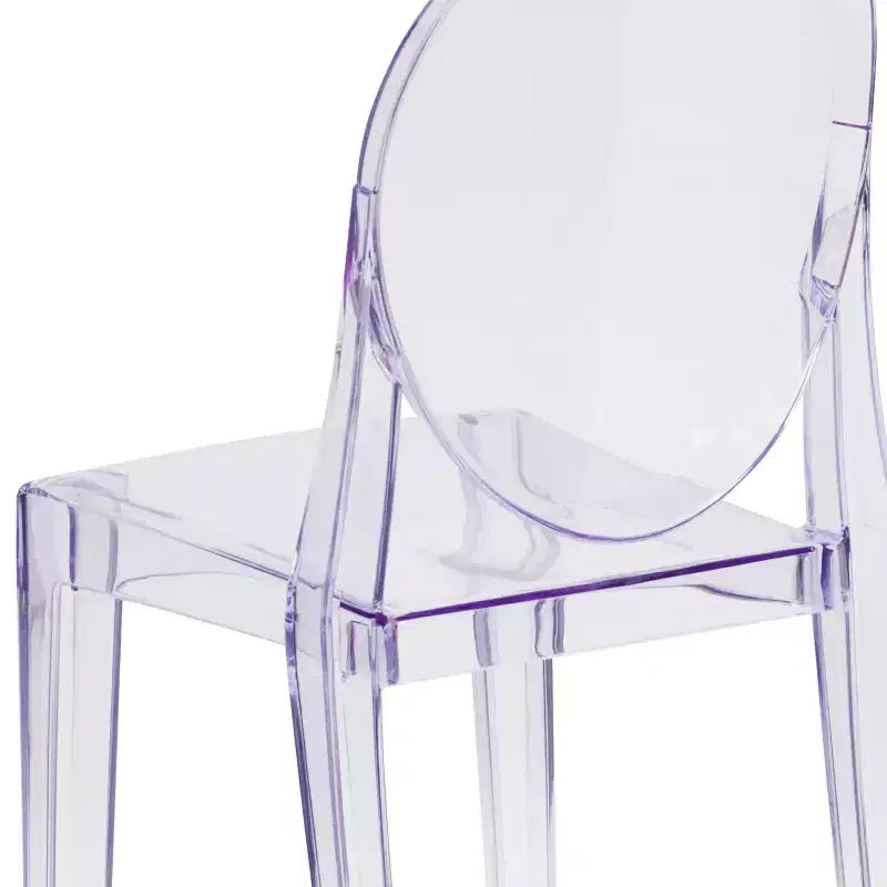 Emma et Oliver Lot de 4 Chaises d'Appoint Ghost en Acrylique Transparent Empilable - Chaise d'Événement & d'Appoint