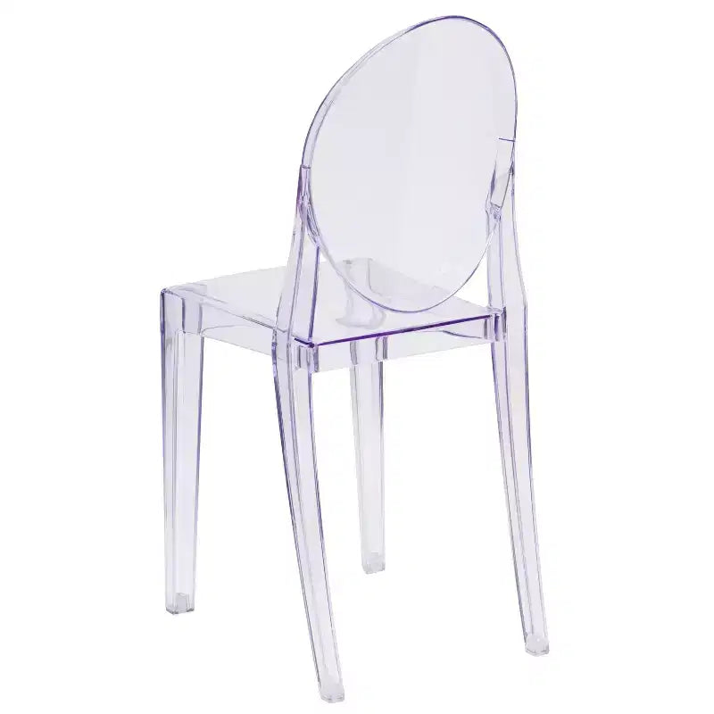 Emma et Oliver Lot de 4 Chaises d'Appoint Ghost en Acrylique Transparent Empilable - Chaise d'Événement & d'Appoint