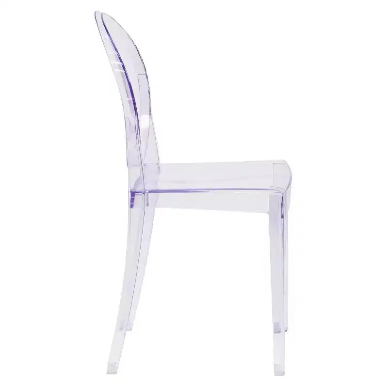 Emma et Oliver Lot de 4 Chaises d'Appoint Ghost en Acrylique Transparent Empilable - Chaise d'Événement & d'Appoint