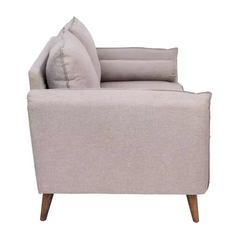 Canapé Emma et Oliver en tissu, style mi-siècle moderne, avec ressorts ensachés, pieds en bois et coussins de dossier amovibles
