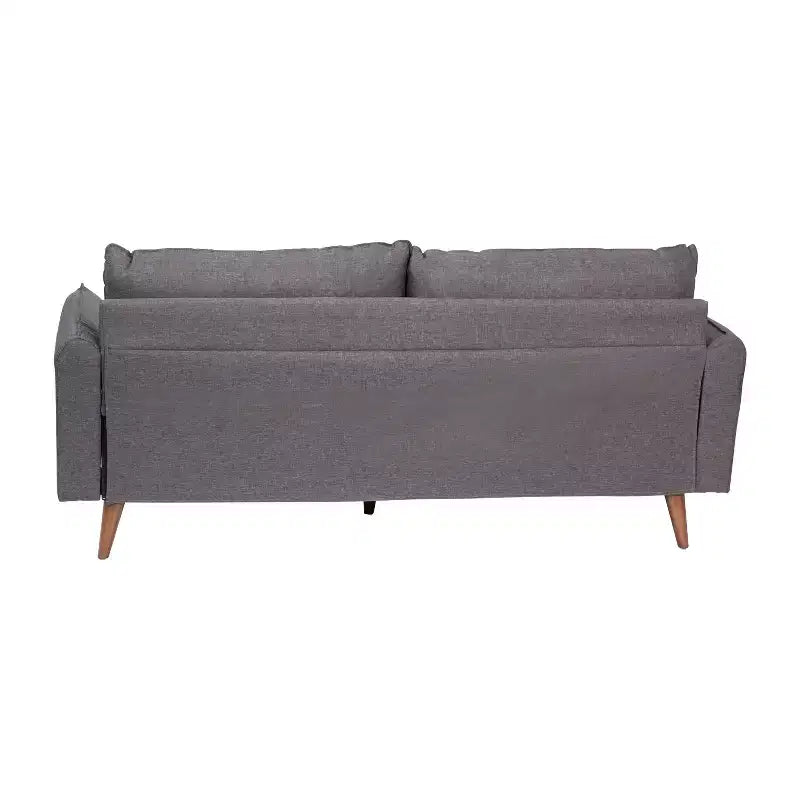 Canapé Emma et Oliver en tissu, style mi-siècle moderne, avec ressorts ensachés, pieds en bois et coussins de dossier amovibles