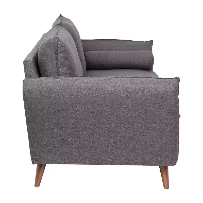 Canapé Emma et Oliver en tissu, style mi-siècle moderne, avec ressorts ensachés, pieds en bois et coussins de dossier amovibles