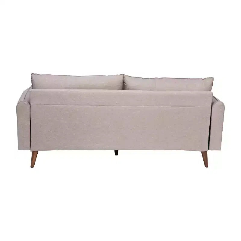Canapé Emma et Oliver en tissu, style mi-siècle moderne, avec ressorts ensachés, pieds en bois et coussins de dossier amovibles