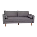 Canapé Emma et Oliver en tissu, style mi-siècle moderne, avec ressorts ensachés, pieds en bois et coussins de dossier amovibles