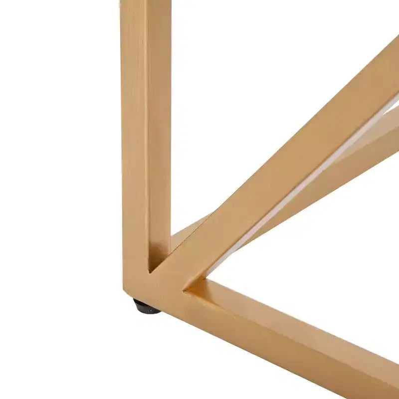 Table basse carrée Kate et Laurel Truss en MDF, 28x28x18, blanc et or