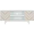 Tay 2 Shelf Pattern Media Stand - MED5012 - White Washed - Safavieh