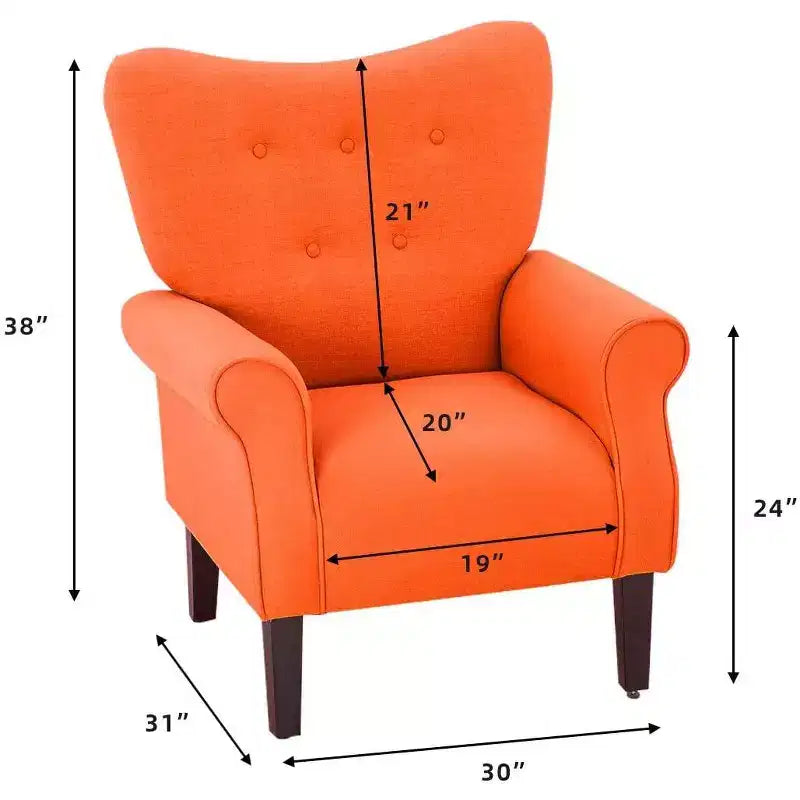 Fauteuil d'appoint dossier haut capitonné en velours, style Mid-Century