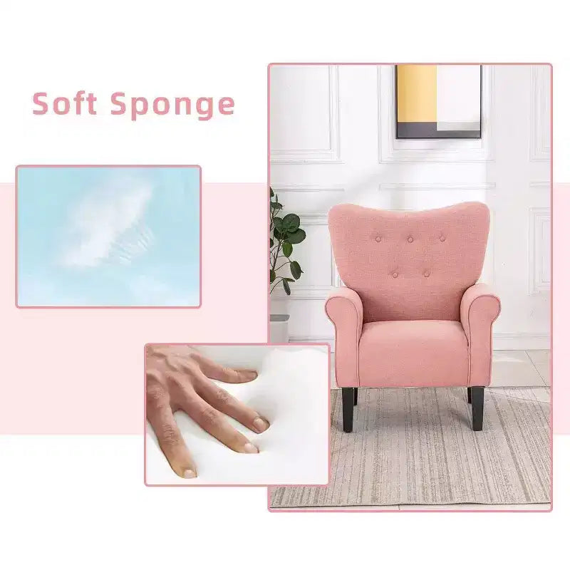 Fauteuil d'appoint dossier haut capitonné en velours, style Mid-Century