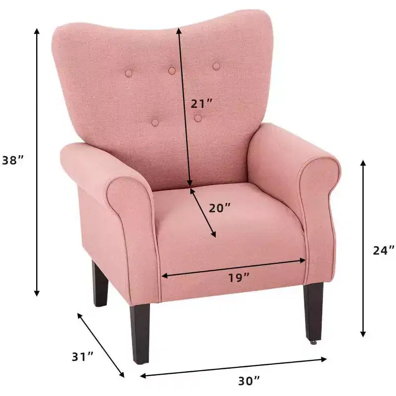 Fauteuil d'appoint dossier haut capitonné en velours, style Mid-Century