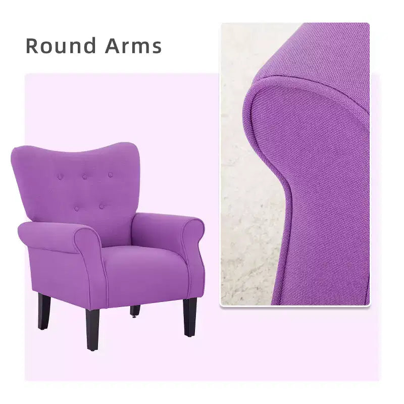 Fauteuil d'appoint dossier haut capitonné en velours, style Mid-Century