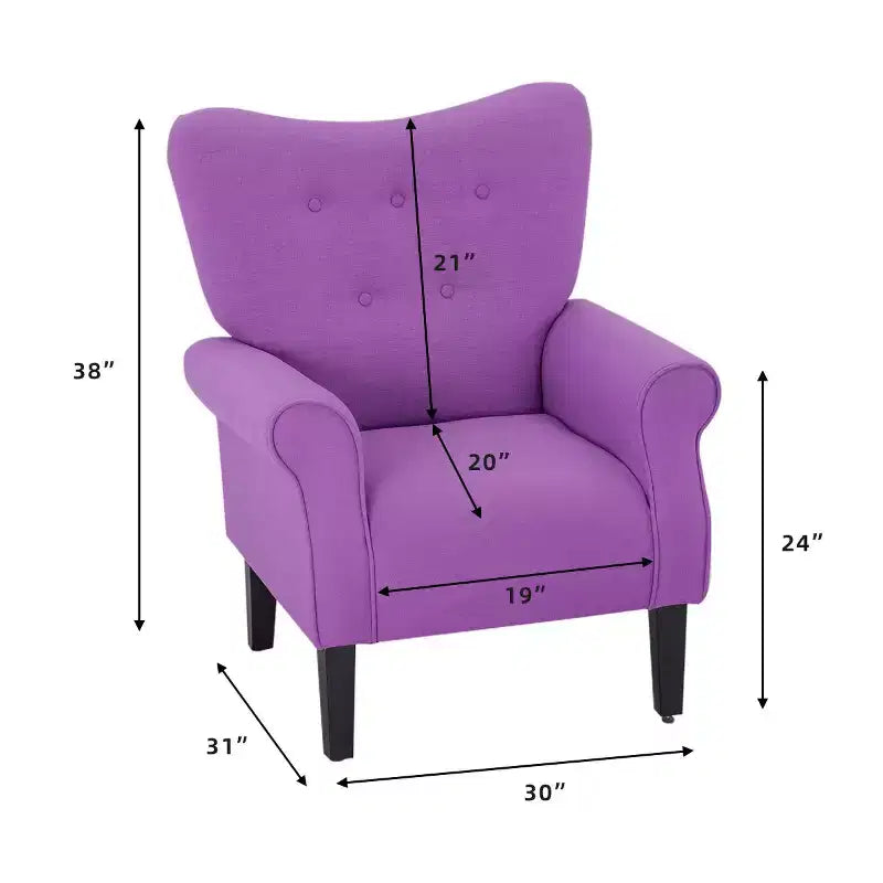 Fauteuil d'appoint dossier haut capitonné en velours, style Mid-Century