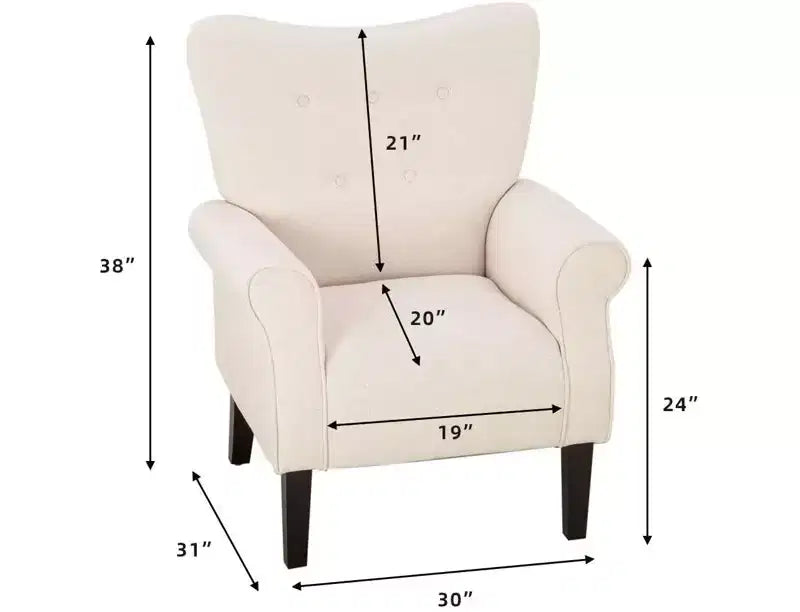 Fauteuil d'appoint dossier haut capitonné en velours, style Mid-Century