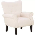 Fauteuil d'appoint dossier haut capitonné en velours, style Mid-Century