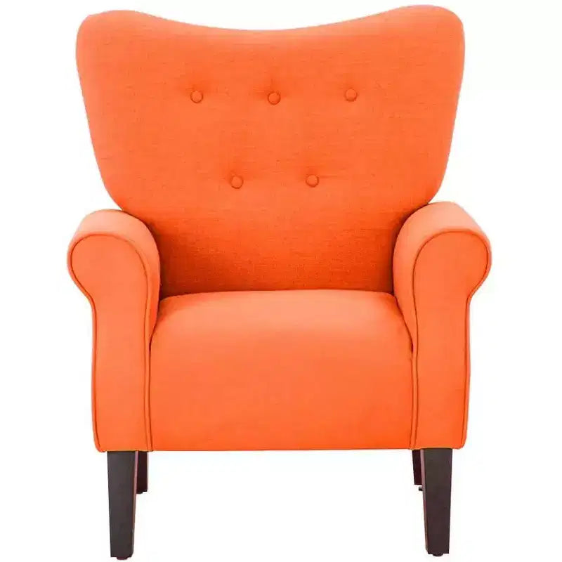Fauteuil d'appoint dossier haut capitonné en velours, style Mid-Century