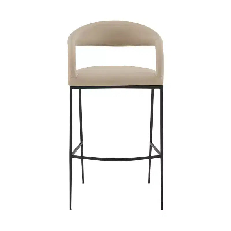 Tabouret de bar de 26 po en fer et similicuir, hauteur comptoir