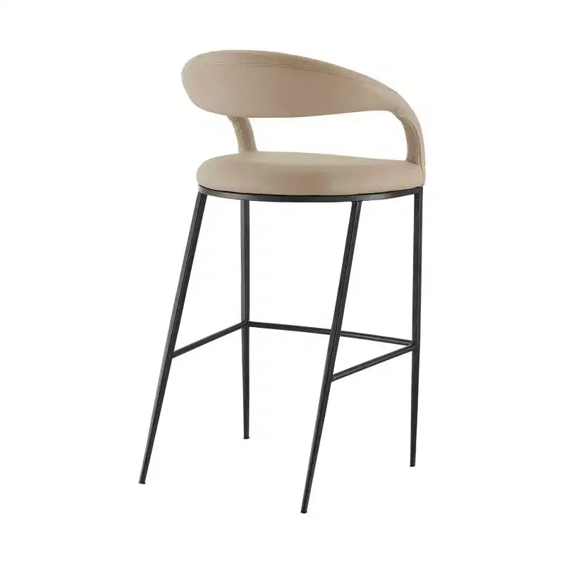 Tabouret de bar de 26 po en fer et similicuir, hauteur comptoir