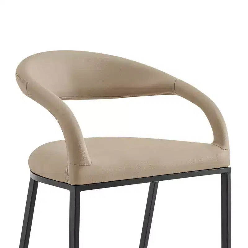 Tabouret de bar de 26 po en fer et similicuir, hauteur comptoir