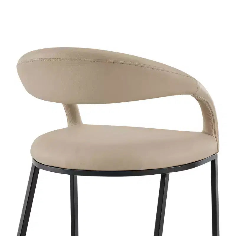 Tabouret de bar de 26 po en fer et similicuir, hauteur comptoir