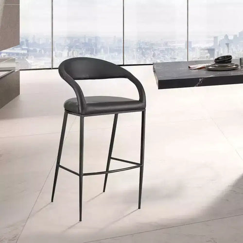 Tabouret de bar de 26 po en fer et similicuir, hauteur comptoir