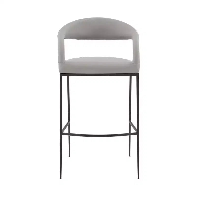 Tabouret de bar de 26 po en fer et similicuir, hauteur comptoir