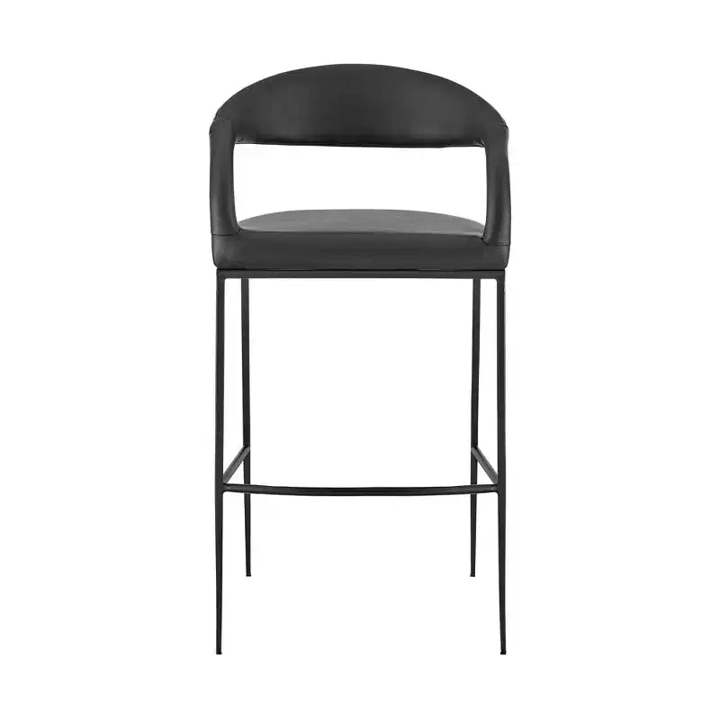 Tabouret de bar de 26 po en fer et similicuir, hauteur comptoir