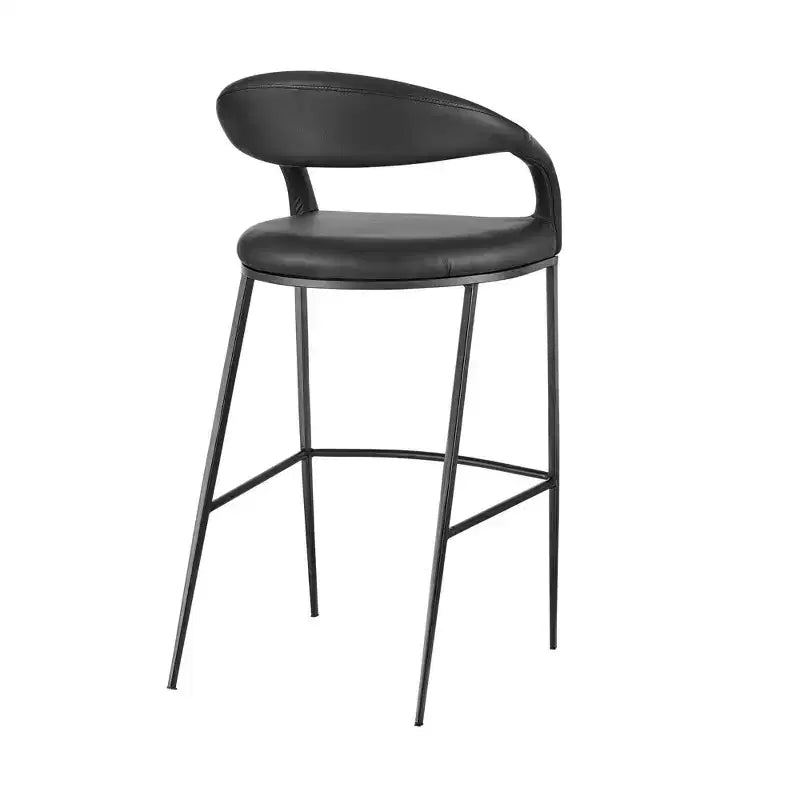 Tabouret de bar de 26 po en fer et similicuir, hauteur comptoir