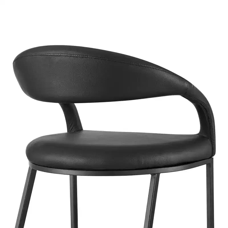 Tabouret de bar de 26 po en fer et similicuir, hauteur comptoir