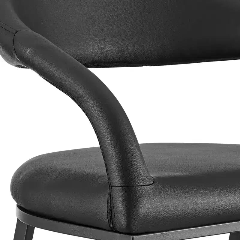 Tabouret de bar de 26 po en fer et similicuir, hauteur comptoir