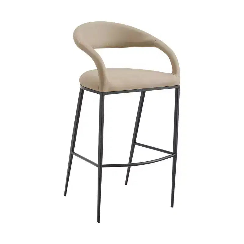 Tabouret de bar de 26 po en fer et similicuir, hauteur comptoir