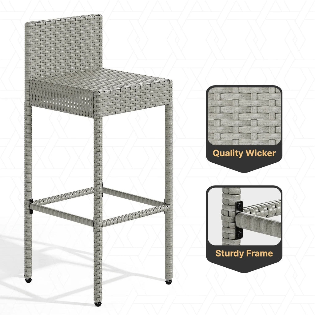 Ensemble de bar extérieur en osier Moasis 5 pièces - 5 PCS