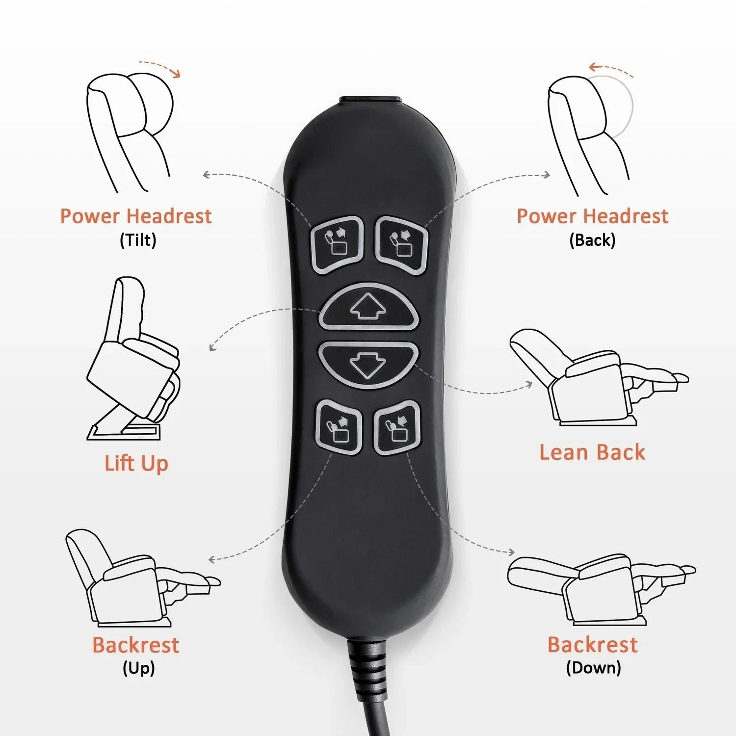 Fauteuil inclinable électrique double moteur grand et large MCombo avec massage et double chauffage pour personnes âgées de grande taille, tissu R7635